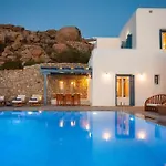 Excellent Mykonos Psarrou Omega 5 Bedrooms Stunning Sea Views Psarrou ヴィラ Mykonos Town